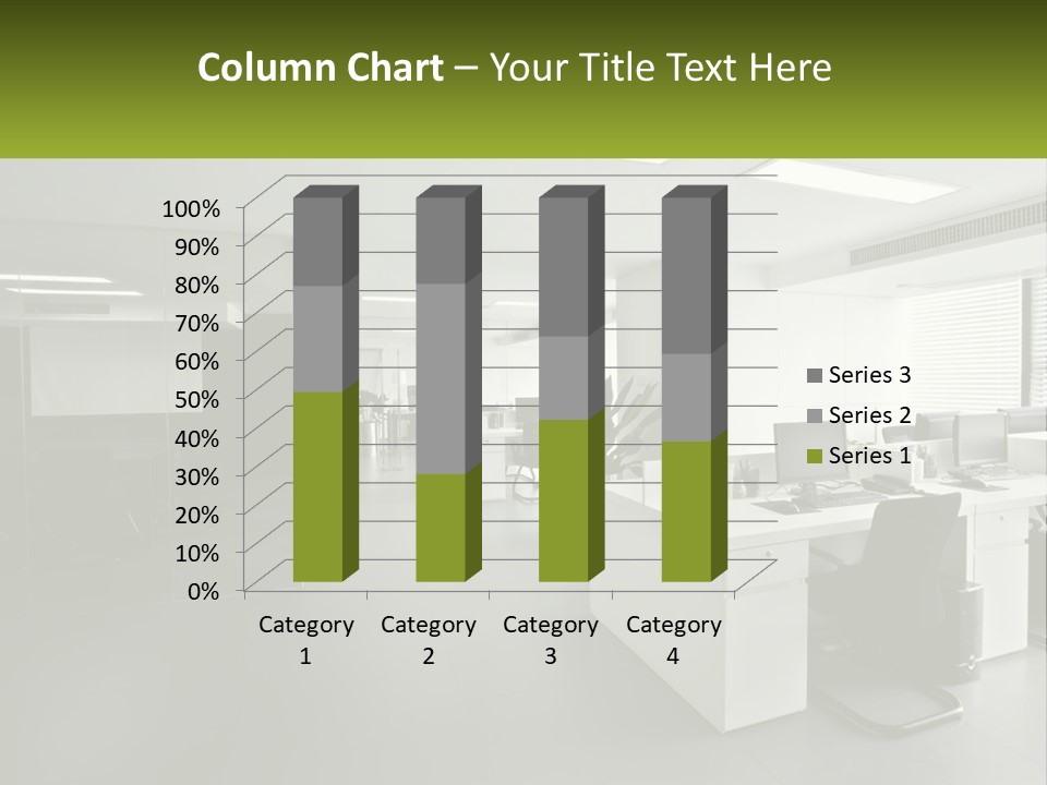 An Office With A Desk And Chairs And A Plant PowerPoint Template
