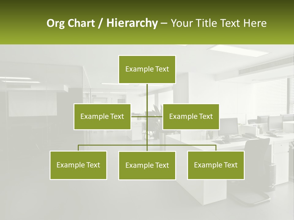 An Office With A Desk And Chairs And A Plant PowerPoint Template
