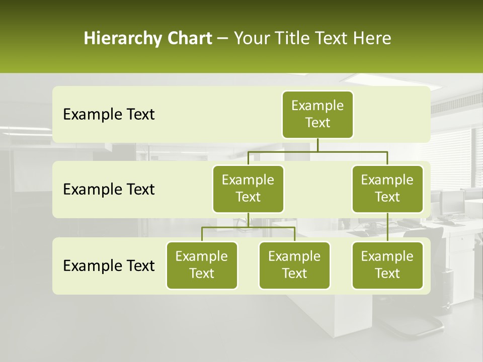 An Office With A Desk And Chairs And A Plant PowerPoint Template