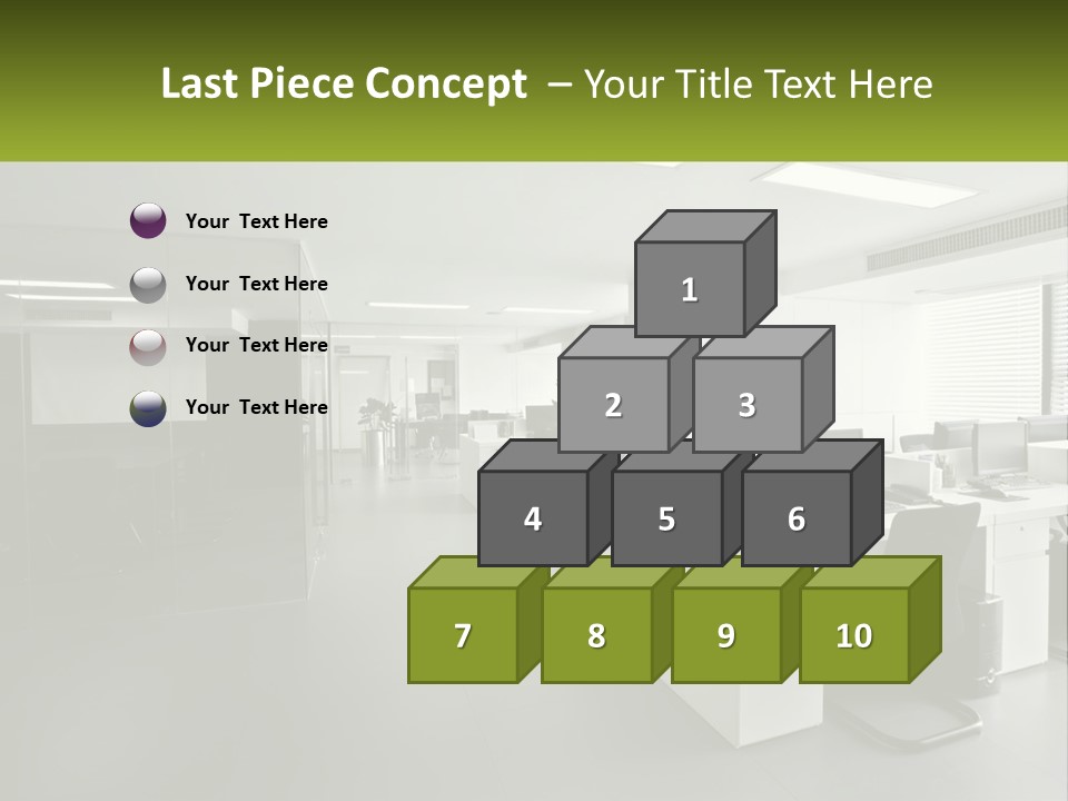 An Office With A Desk And Chairs And A Plant PowerPoint Template