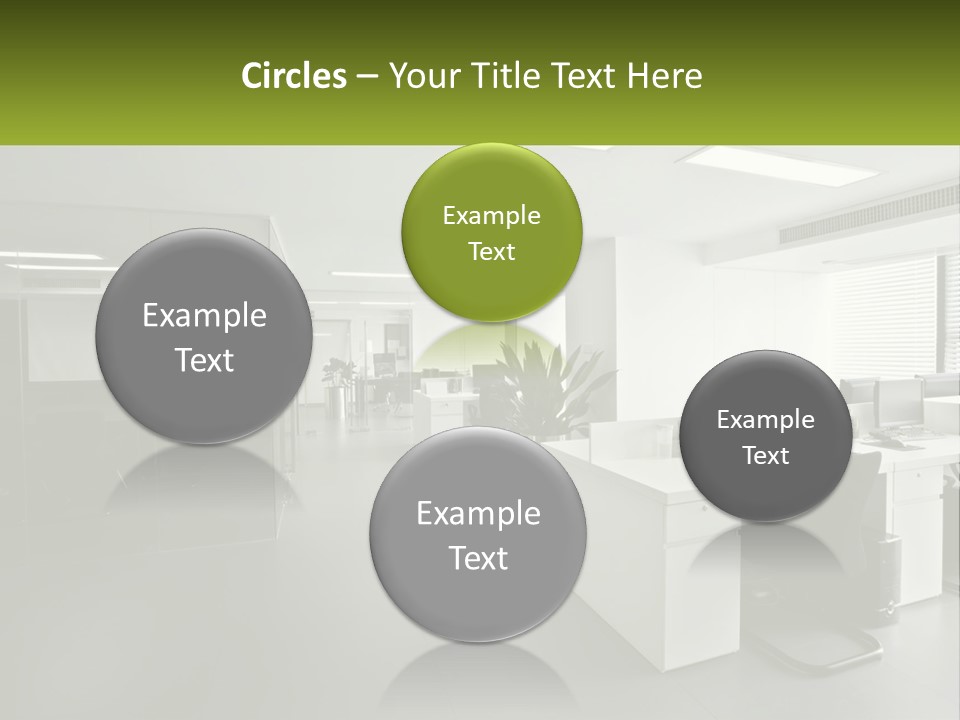 An Office With A Desk And Chairs And A Plant PowerPoint Template