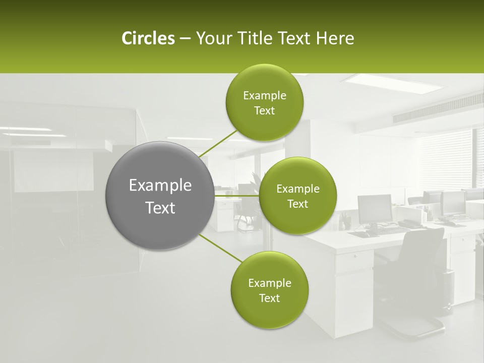 An Office With A Desk And Chairs And A Plant PowerPoint Template
