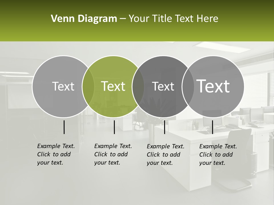 An Office With A Desk And Chairs And A Plant PowerPoint Template