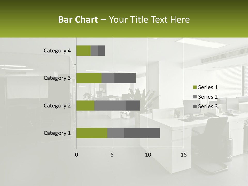 An Office With A Desk And Chairs And A Plant PowerPoint Template