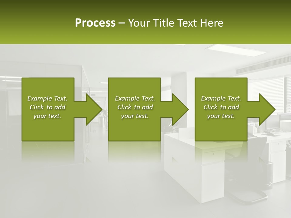 An Office With A Desk And Chairs And A Plant PowerPoint Template
