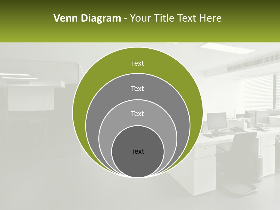 An Office With A Desk And Chairs And A Plant PowerPoint Template