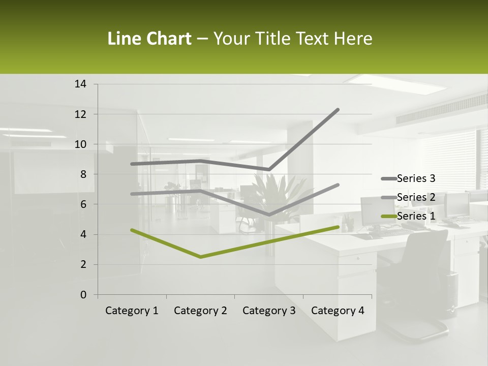 An Office With A Desk And Chairs And A Plant PowerPoint Template