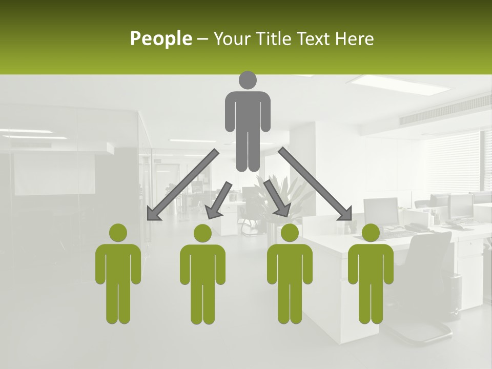 An Office With A Desk And Chairs And A Plant PowerPoint Template