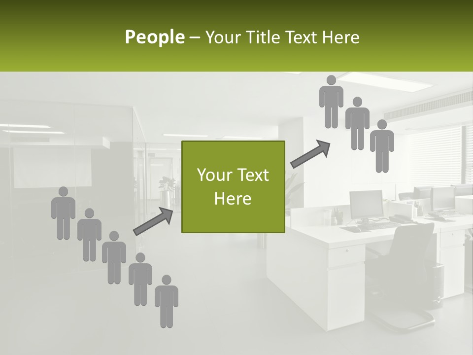 An Office With A Desk And Chairs And A Plant PowerPoint Template