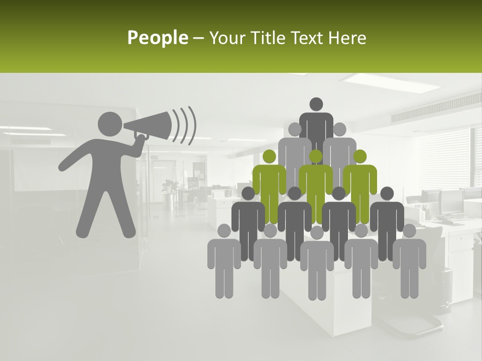 An Office With A Desk And Chairs And A Plant PowerPoint Template