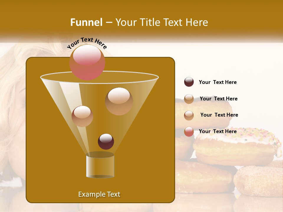 A Woman With A Bunch Of Doughnuts In Front Of Her PowerPoint Template