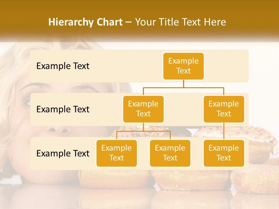 A Woman With A Bunch Of Doughnuts In Front Of Her PowerPoint Template
