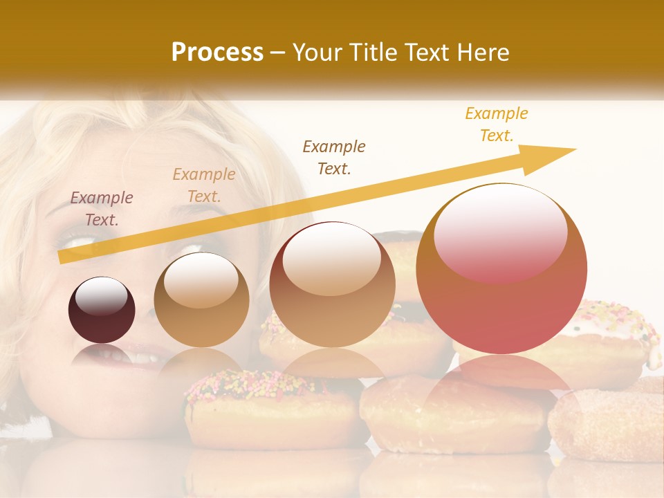 A Woman With A Bunch Of Doughnuts In Front Of Her PowerPoint Template