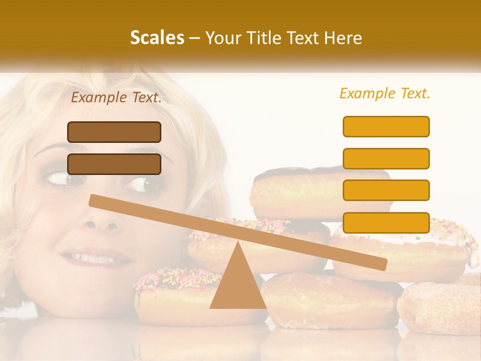 A Woman With A Bunch Of Doughnuts In Front Of Her PowerPoint Template
