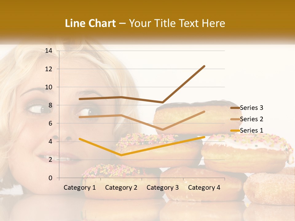 A Woman With A Bunch Of Doughnuts In Front Of Her PowerPoint Template