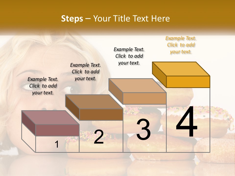 A Woman With A Bunch Of Doughnuts In Front Of Her PowerPoint Template