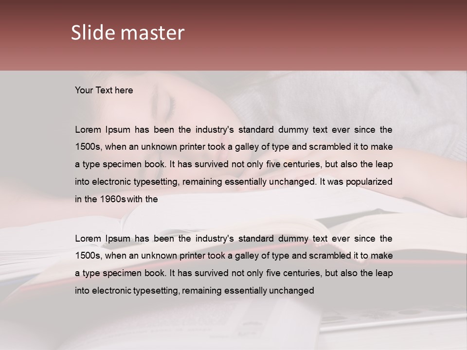 A Young Girl Sleeping On Top Of A Book PowerPoint Template