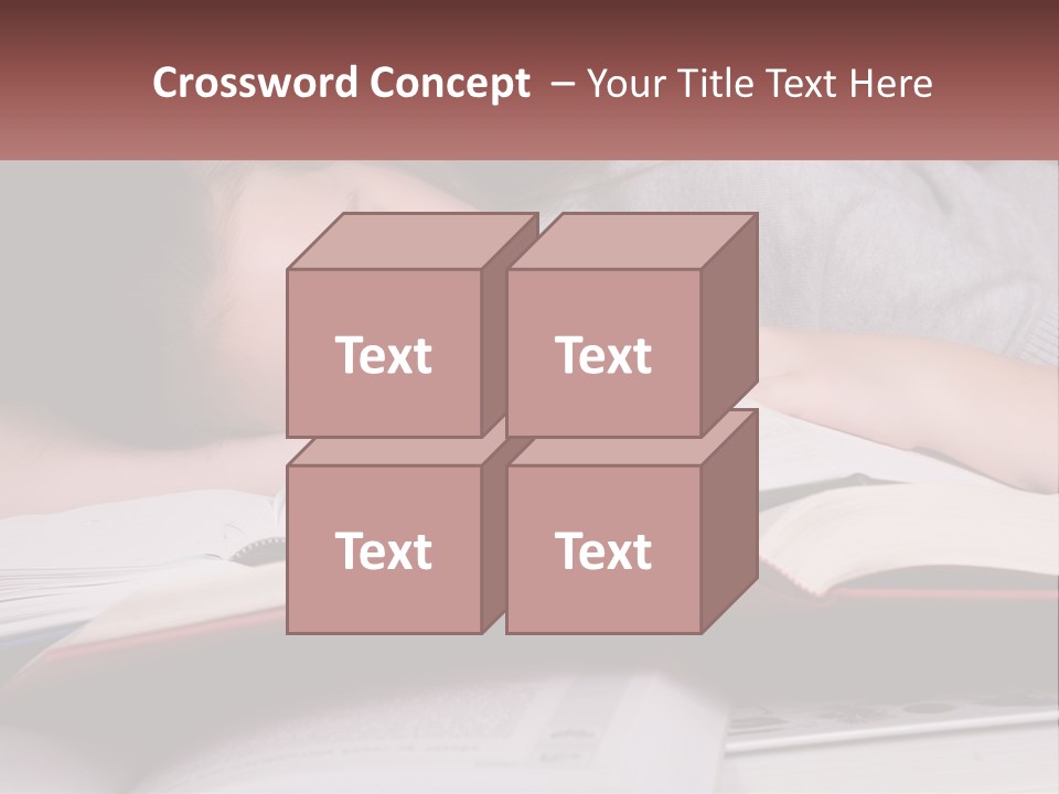 A Young Girl Sleeping On Top Of A Book PowerPoint Template