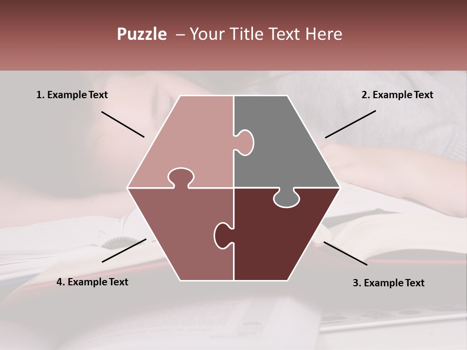 A Young Girl Sleeping On Top Of A Book PowerPoint Template