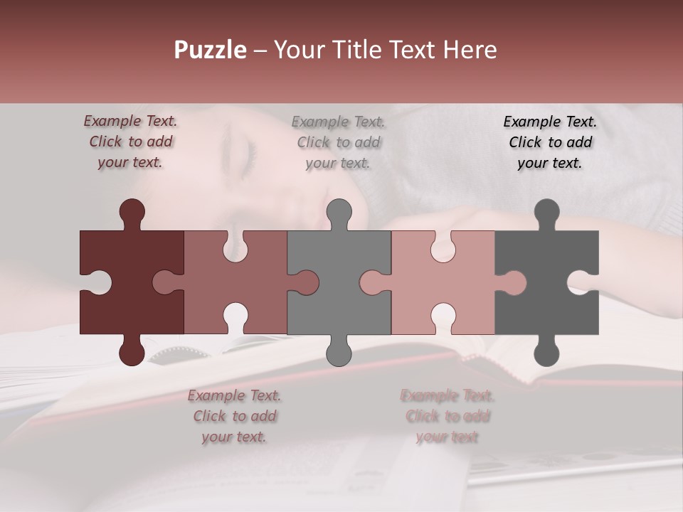 A Young Girl Sleeping On Top Of A Book PowerPoint Template