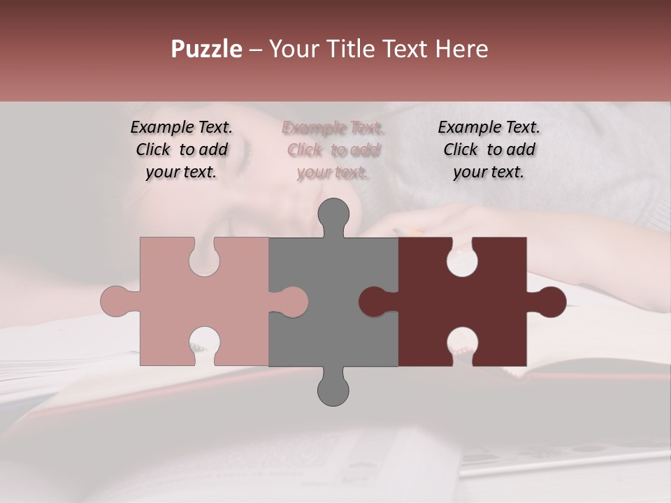 A Young Girl Sleeping On Top Of A Book PowerPoint Template