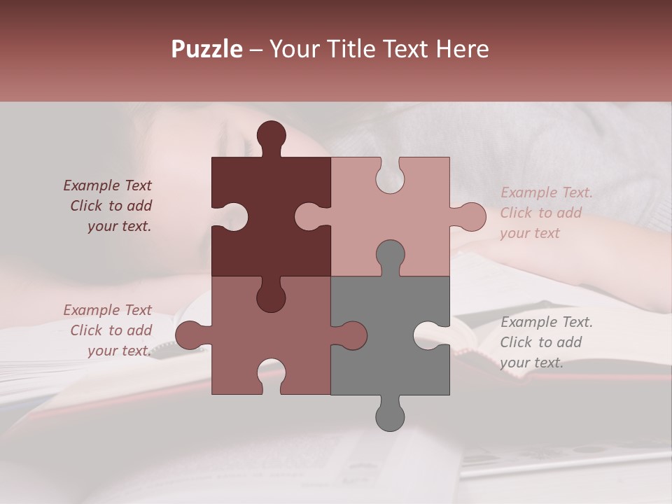 A Young Girl Sleeping On Top Of A Book PowerPoint Template