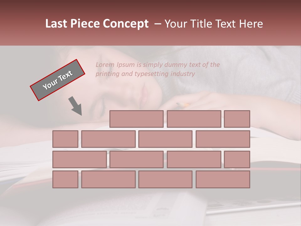 A Young Girl Sleeping On Top Of A Book PowerPoint Template