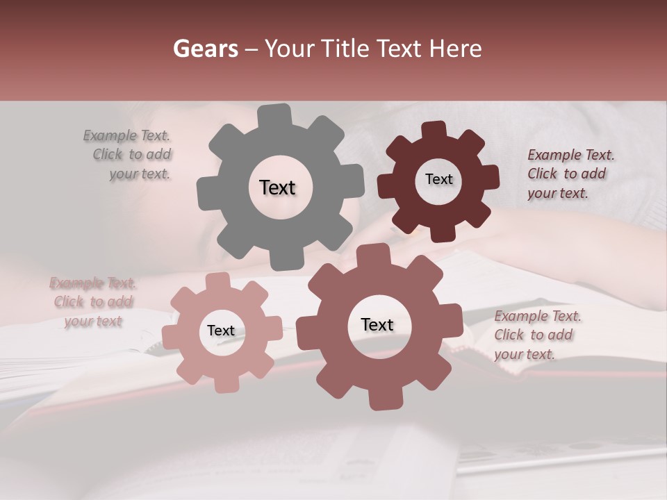 A Young Girl Sleeping On Top Of A Book PowerPoint Template