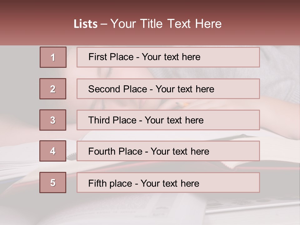 A Young Girl Sleeping On Top Of A Book PowerPoint Template