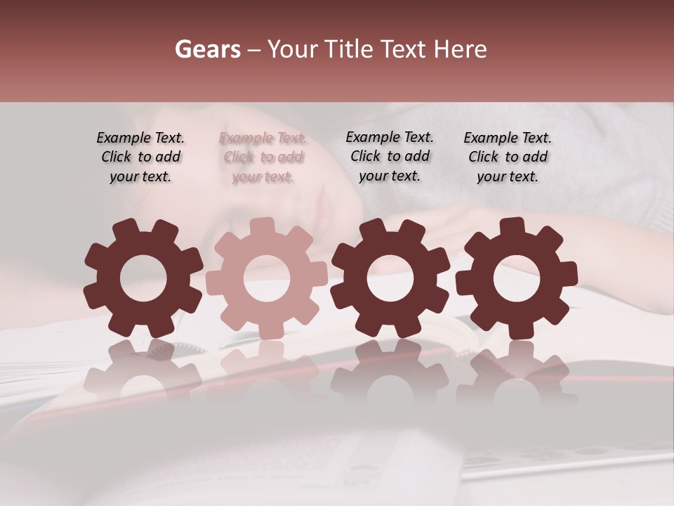 A Young Girl Sleeping On Top Of A Book PowerPoint Template