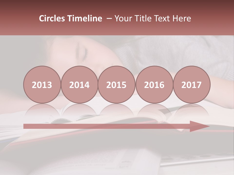 A Young Girl Sleeping On Top Of A Book PowerPoint Template