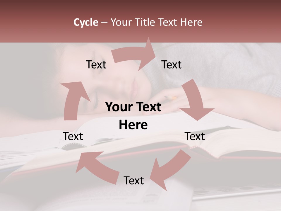 A Young Girl Sleeping On Top Of A Book PowerPoint Template