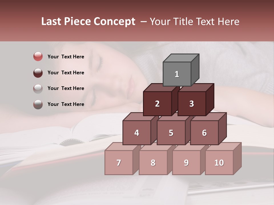 A Young Girl Sleeping On Top Of A Book PowerPoint Template