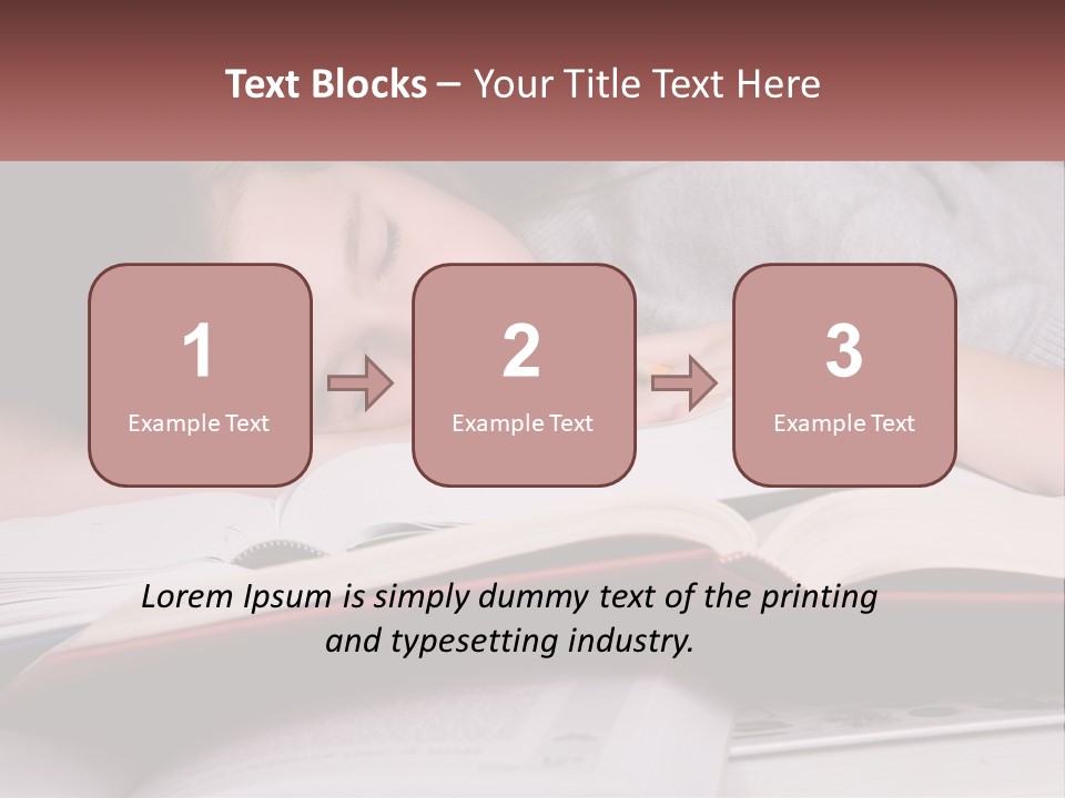 A Young Girl Sleeping On Top Of A Book PowerPoint Template