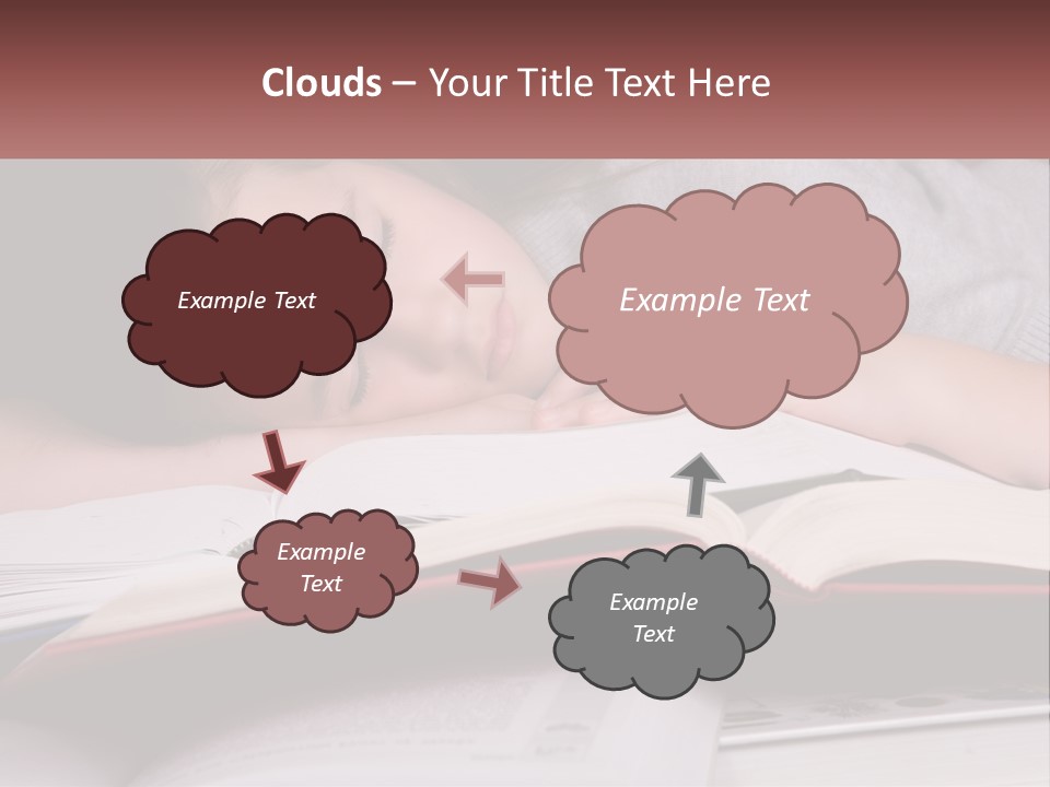 A Young Girl Sleeping On Top Of A Book PowerPoint Template
