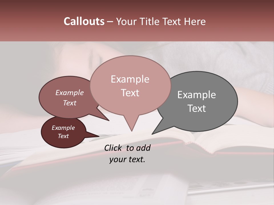 A Young Girl Sleeping On Top Of A Book PowerPoint Template