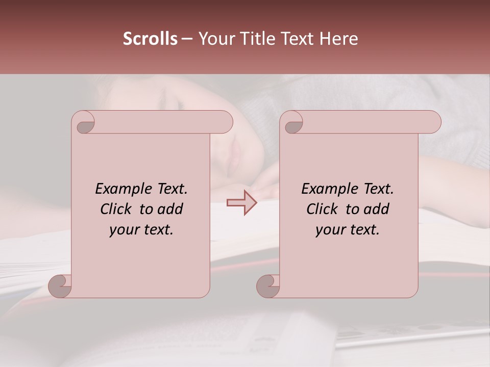 A Young Girl Sleeping On Top Of A Book PowerPoint Template