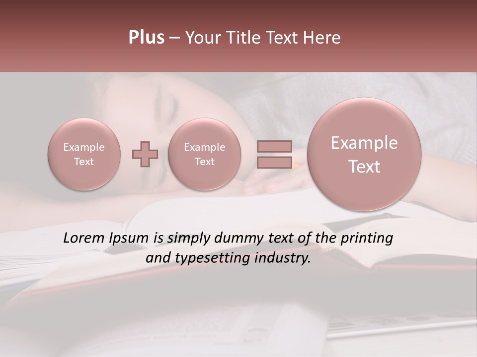 A Young Girl Sleeping On Top Of A Book PowerPoint Template