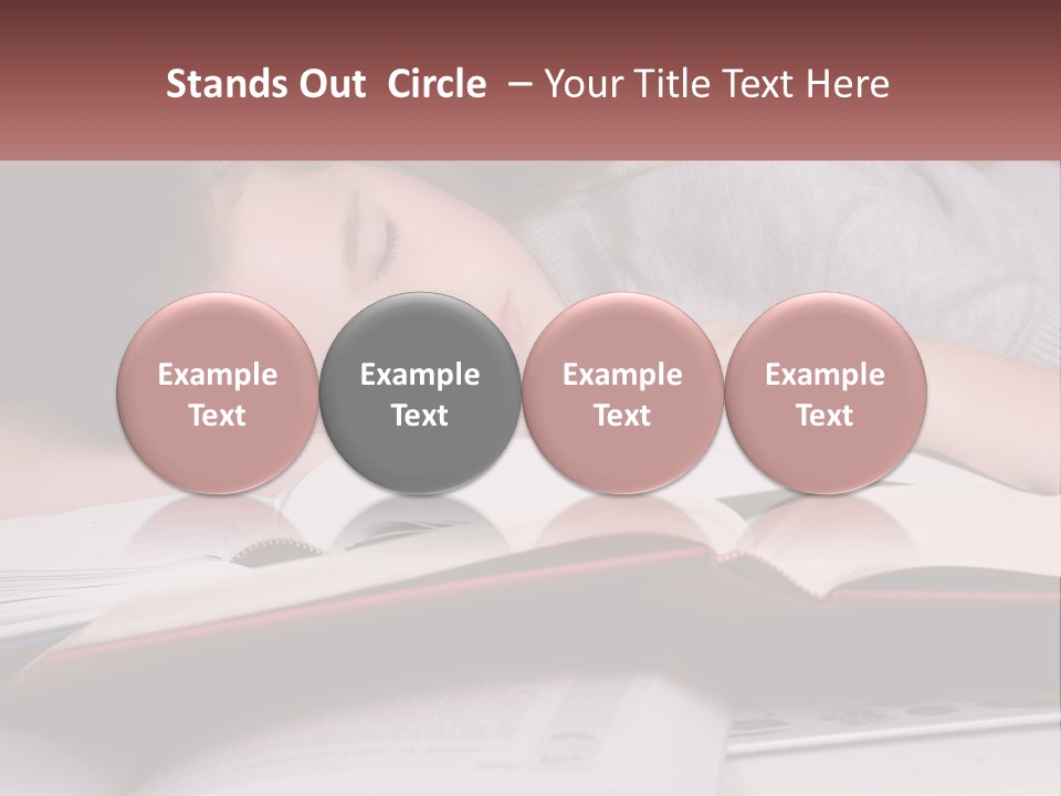 A Young Girl Sleeping On Top Of A Book PowerPoint Template