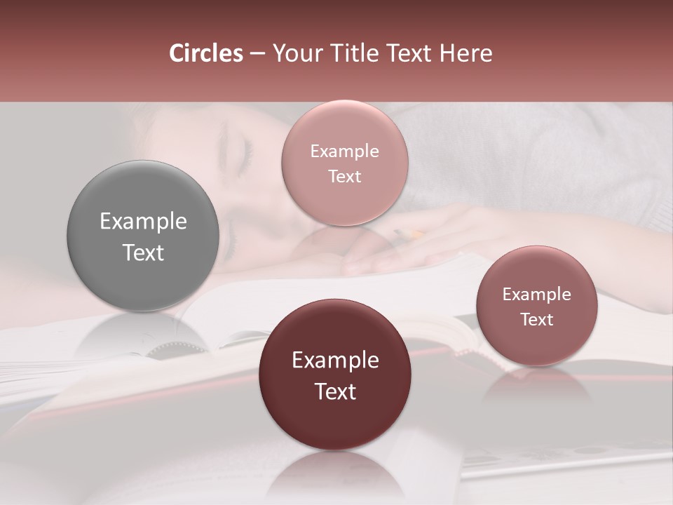 A Young Girl Sleeping On Top Of A Book PowerPoint Template
