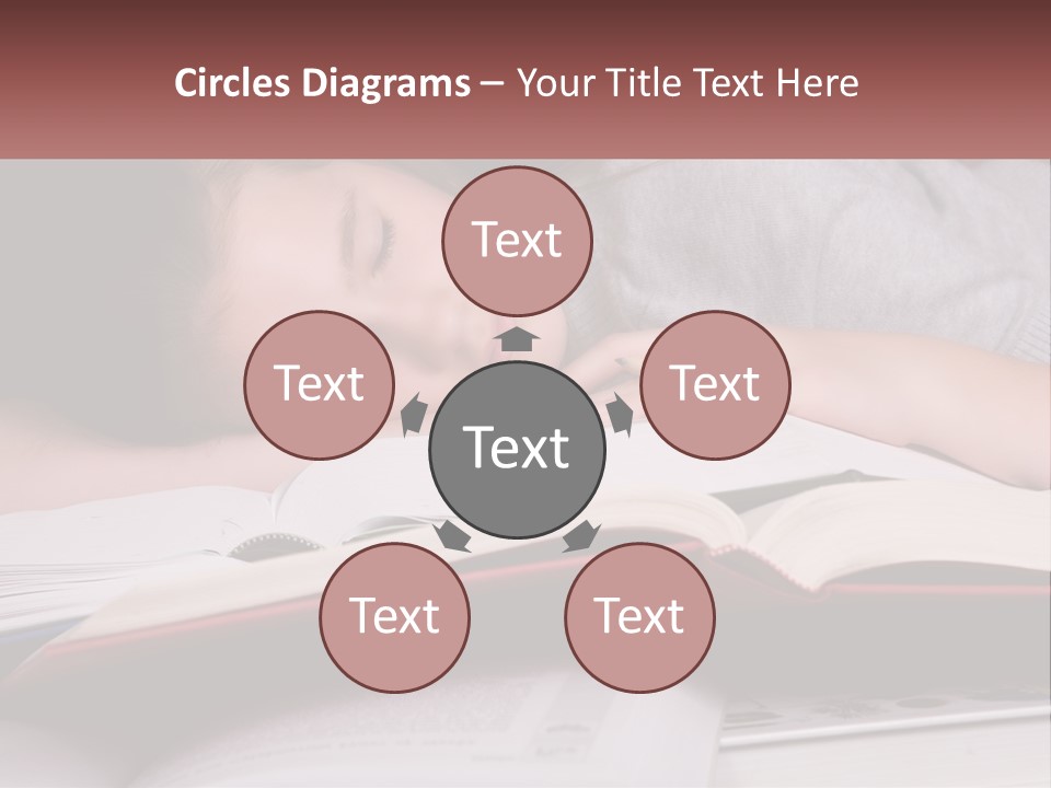 A Young Girl Sleeping On Top Of A Book PowerPoint Template