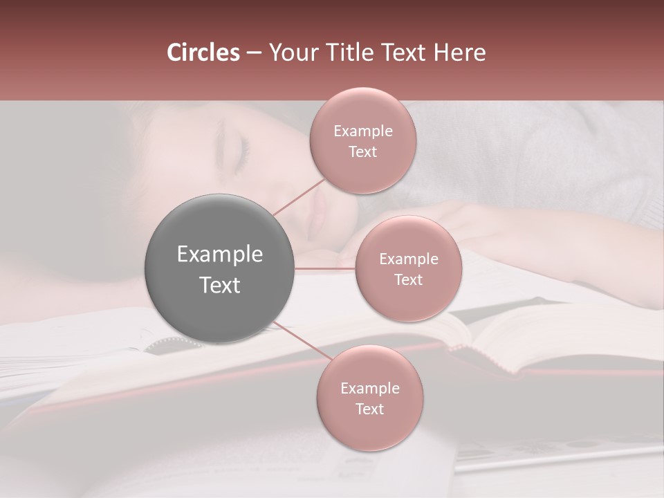 A Young Girl Sleeping On Top Of A Book PowerPoint Template
