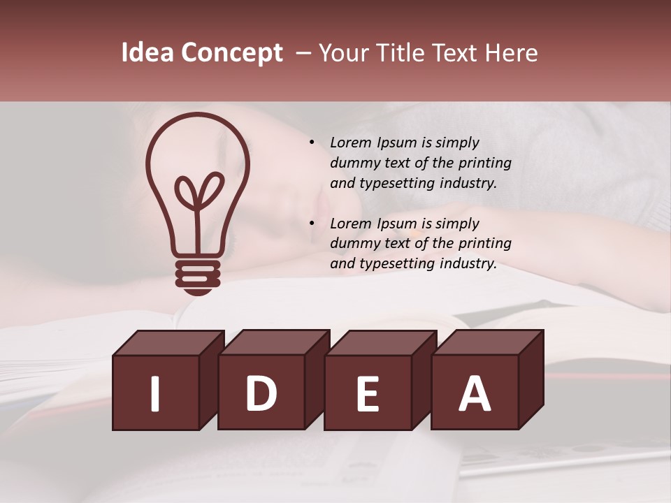 A Young Girl Sleeping On Top Of A Book PowerPoint Template