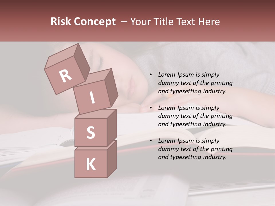 A Young Girl Sleeping On Top Of A Book PowerPoint Template