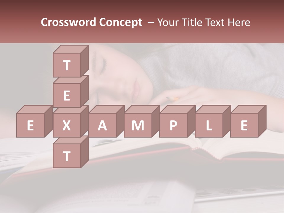 A Young Girl Sleeping On Top Of A Book PowerPoint Template