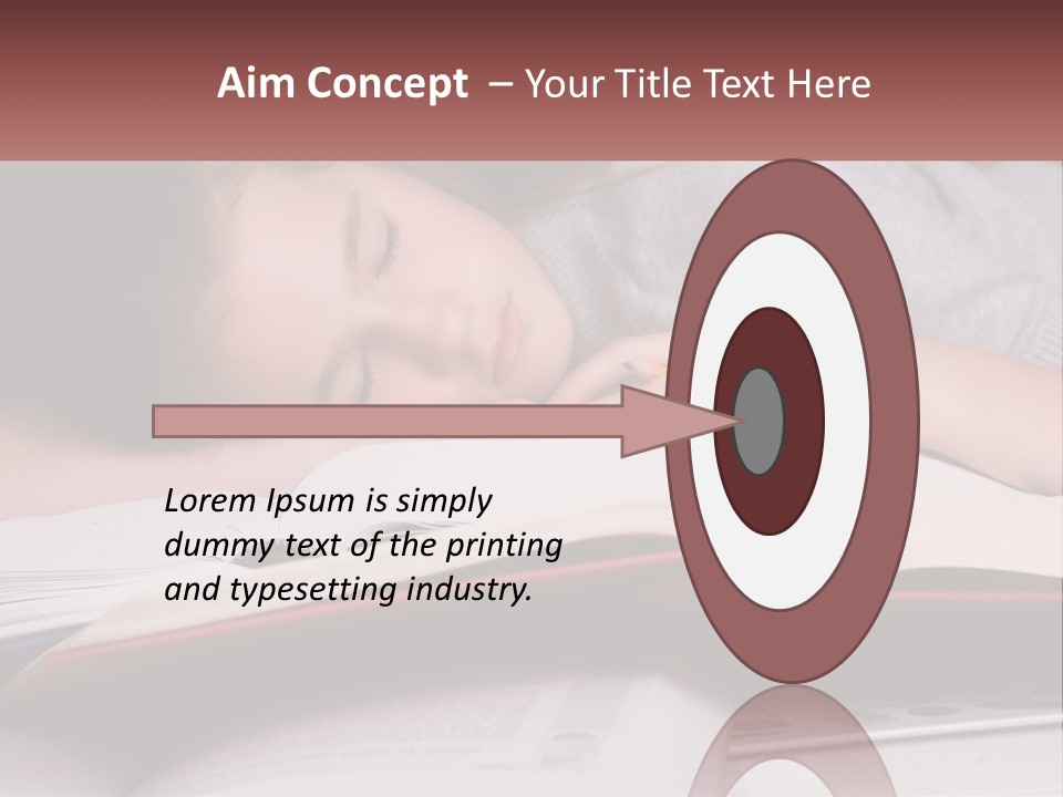 A Young Girl Sleeping On Top Of A Book PowerPoint Template
