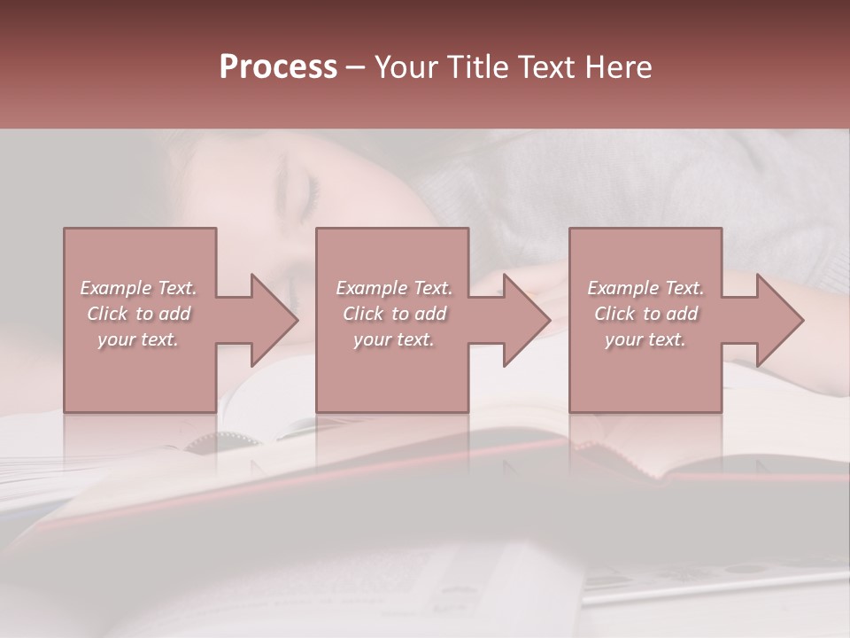 A Young Girl Sleeping On Top Of A Book PowerPoint Template