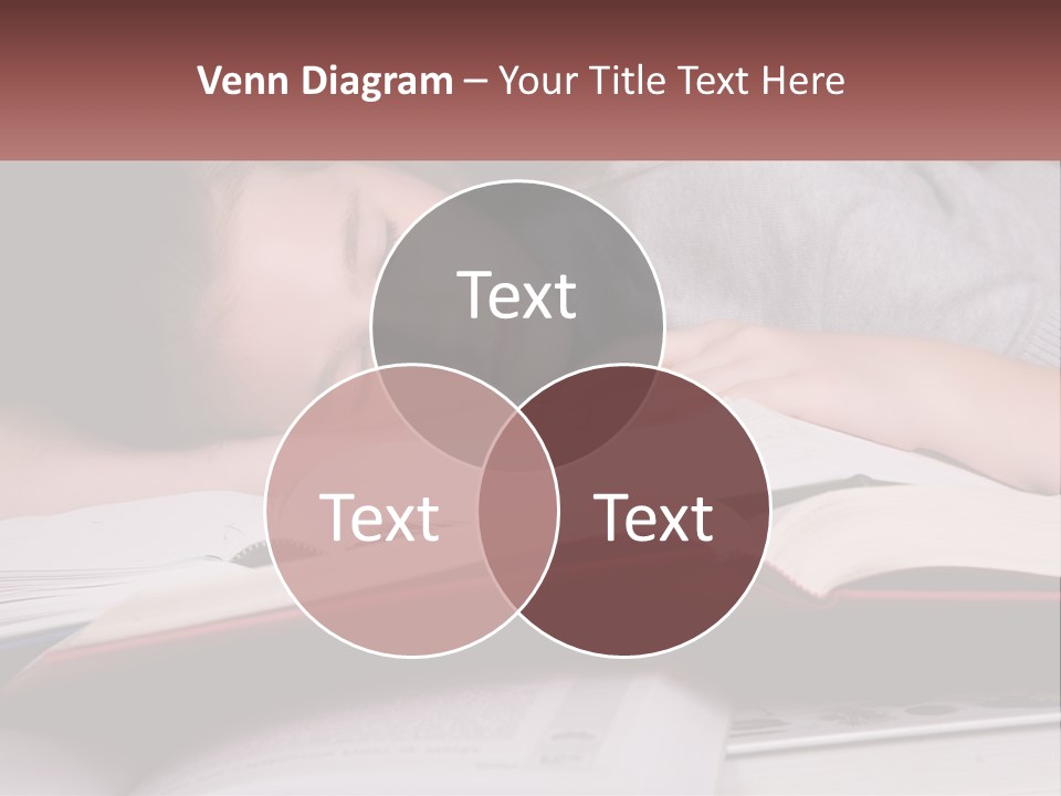 A Young Girl Sleeping On Top Of A Book PowerPoint Template