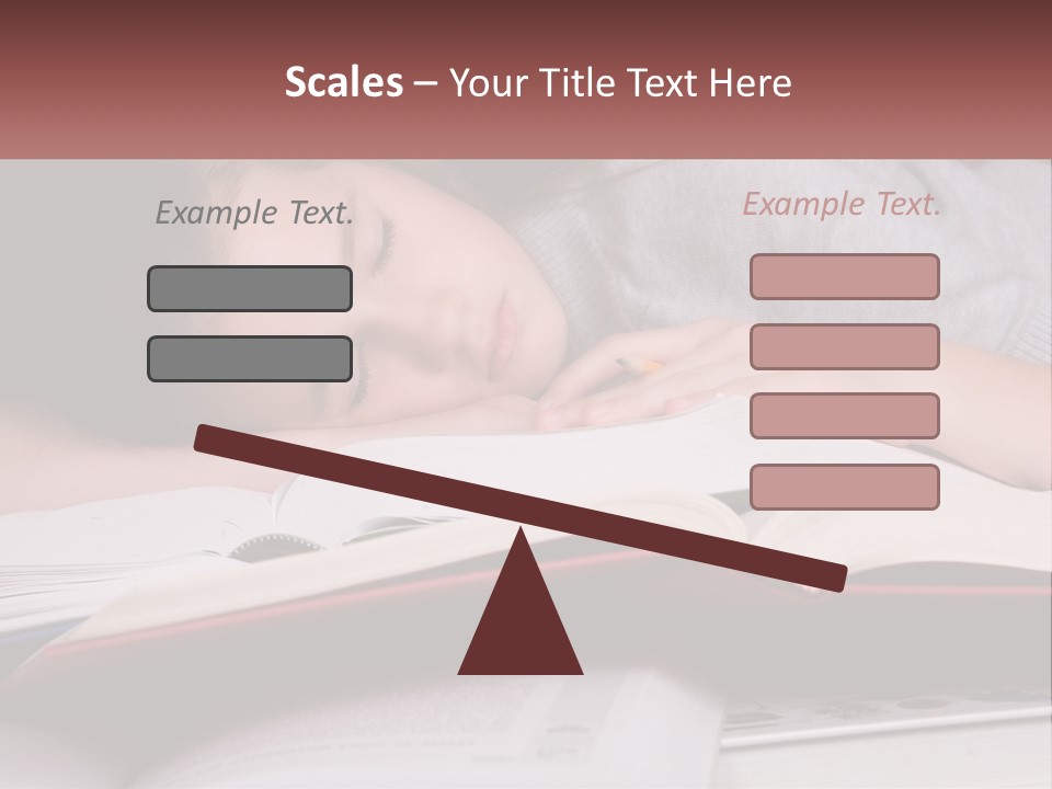 A Young Girl Sleeping On Top Of A Book PowerPoint Template