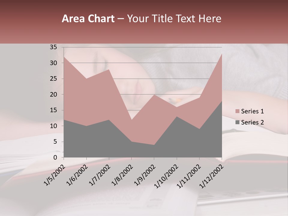 A Young Girl Sleeping On Top Of A Book PowerPoint Template